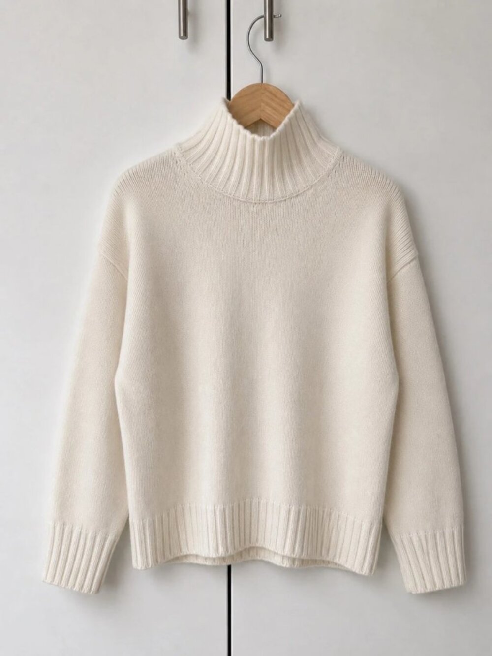 COS 100% Cashmere Chunky Turtleneck Sweater Cream Women's XS